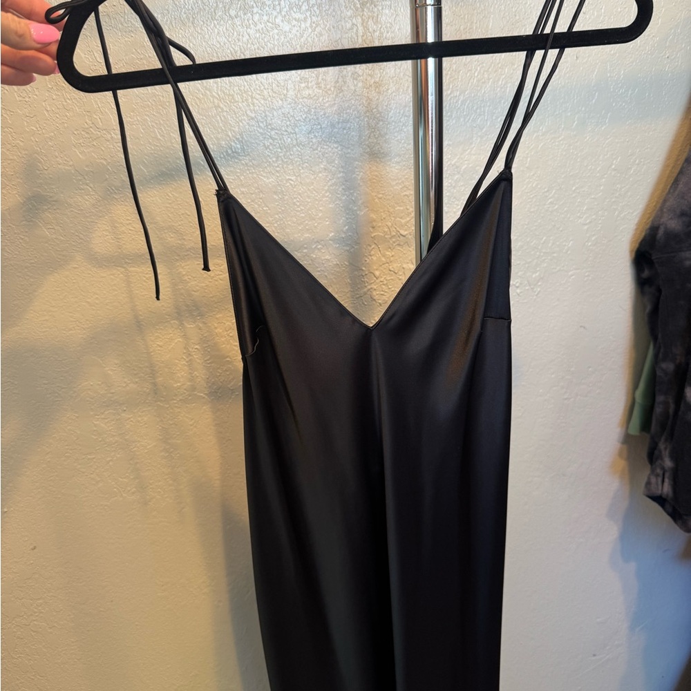 Elegant Black Spaghetti Strap Dress